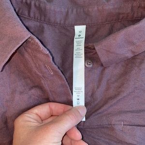 EUC lululemon purple flannel button up shirt